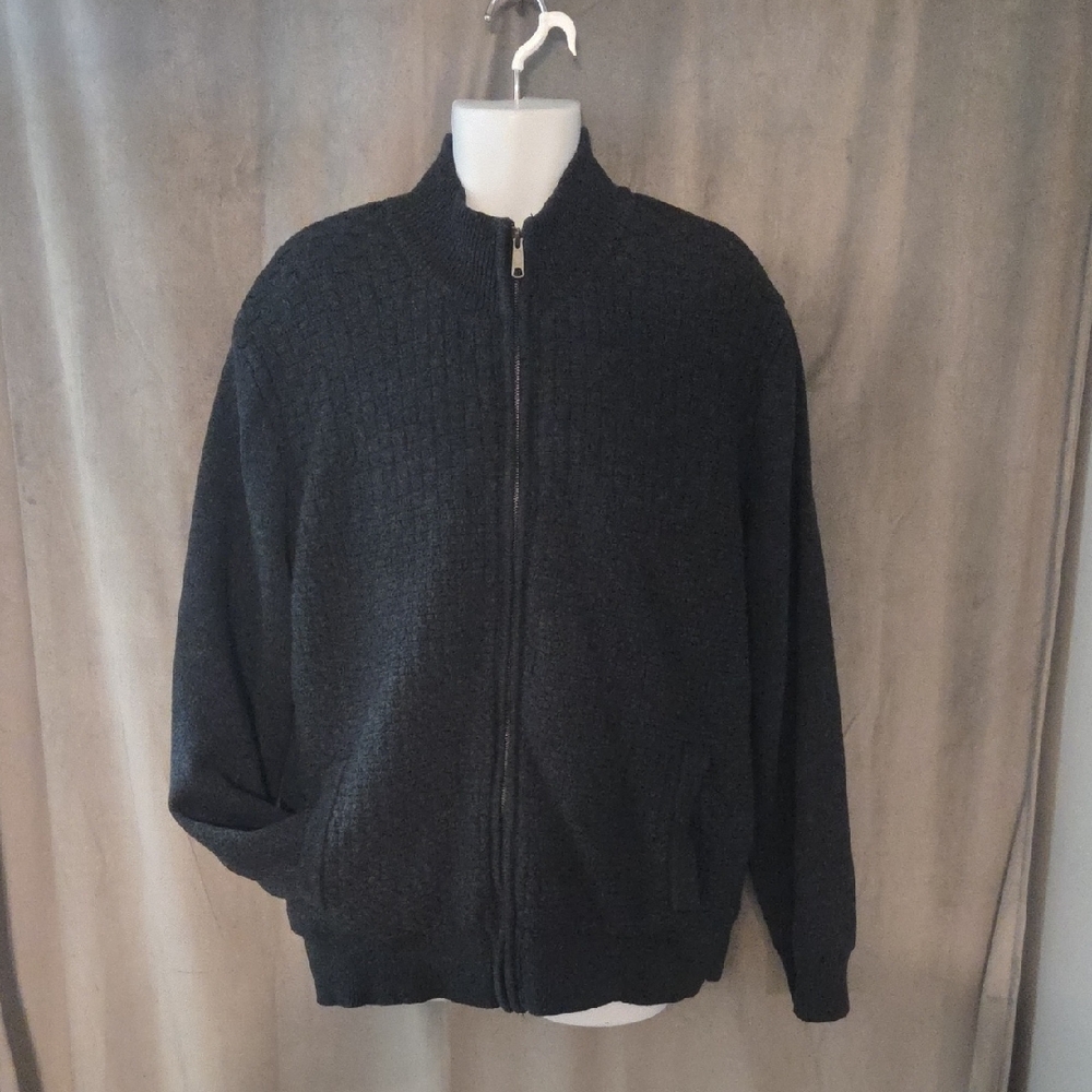 Emanuel Ungaro XXL Dark Gray Zip-Up Sweater